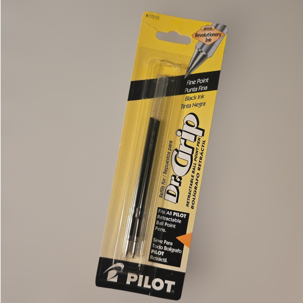 VTG Pilot Dr. Grip Black Ink Fine Point Retractable Ball Point Pen Refills‎ 2PK